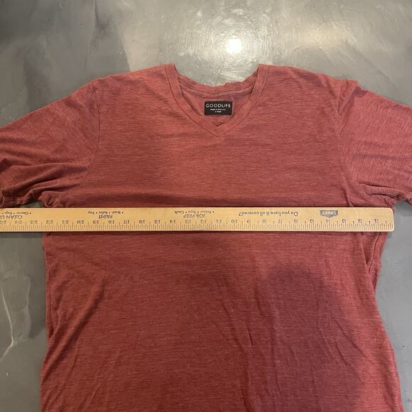 GoodLife T-Shirt Mens XL Heathered Red V Neck Pullover Short Sleeve USA Cotton - Picture 3 of 6